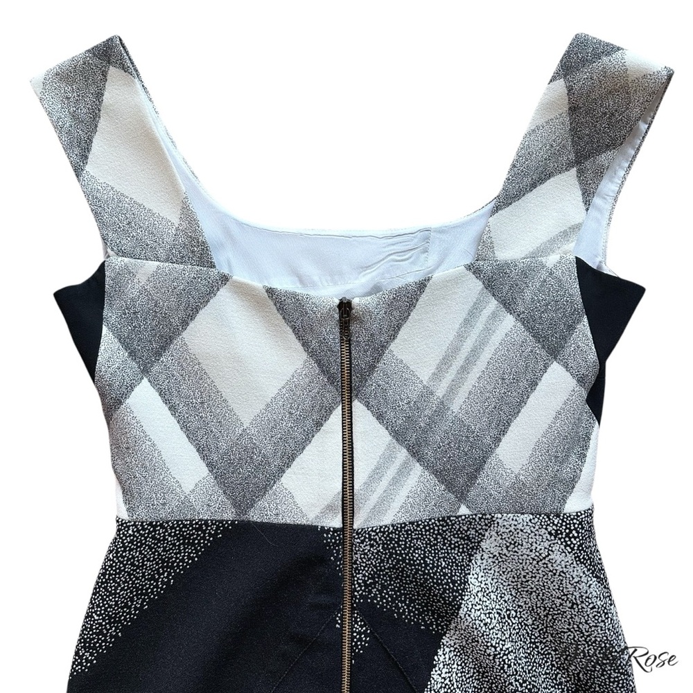 Roland Moutet Black White Plaid Sheath Dress Sz Us 8 View 6